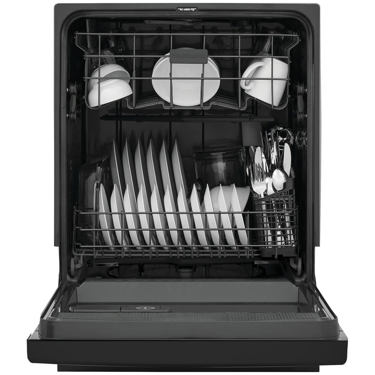 24 in Front Control Built-In Tall Tub Dishwasher in Black with 4-cycles and DishSense Sensor Technology