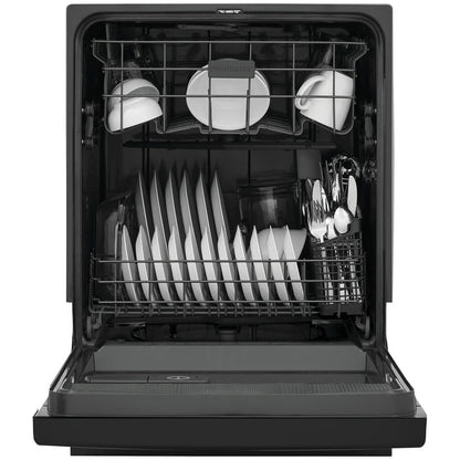24 in Front Control Built-In Tall Tub Dishwasher in Black with 4-cycles and DishSense Sensor Technology