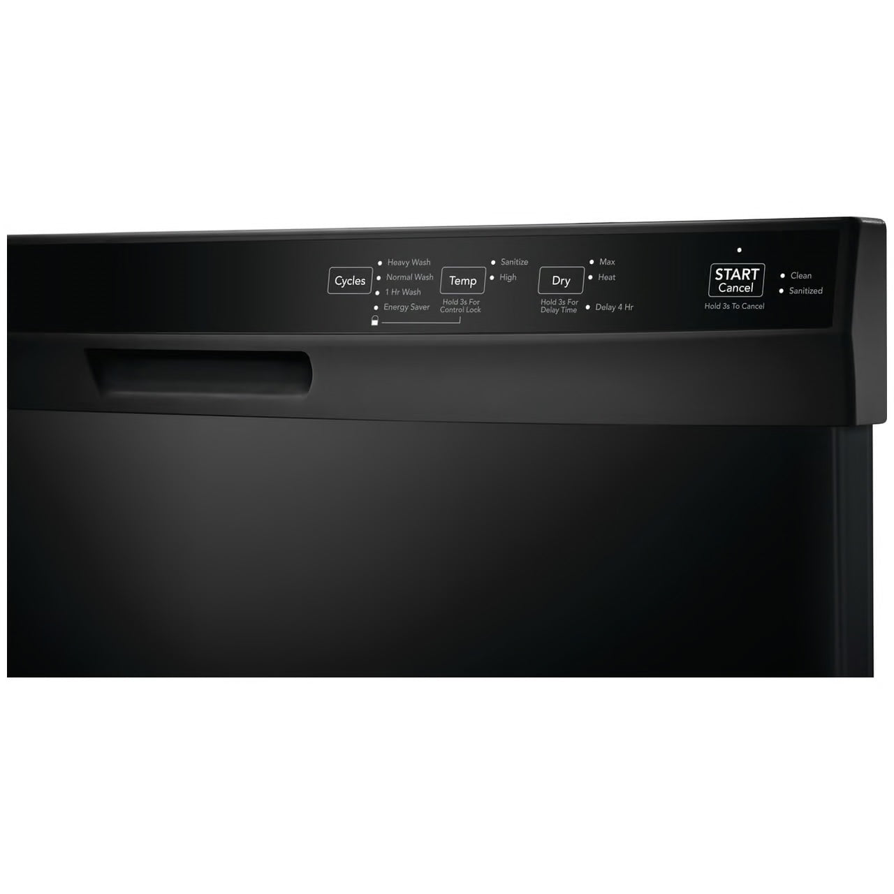 24 in Front Control Built-In Tall Tub Dishwasher in Black with 4-cycles and DishSense Sensor Technology