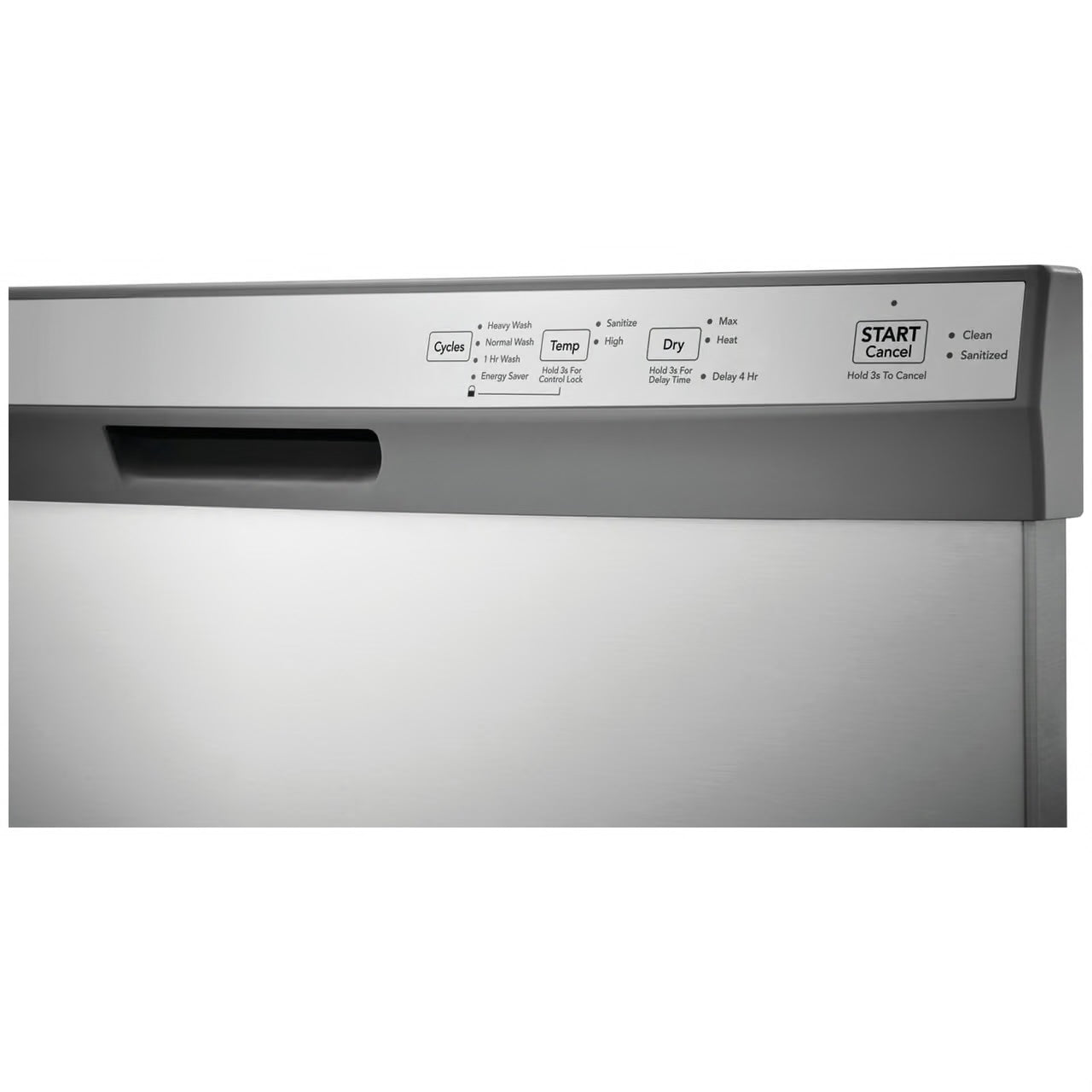 24 in Front Control Built-In Tall Tub Dishwasher in Stainless with 4-cycles and DishSense Sensor Technology