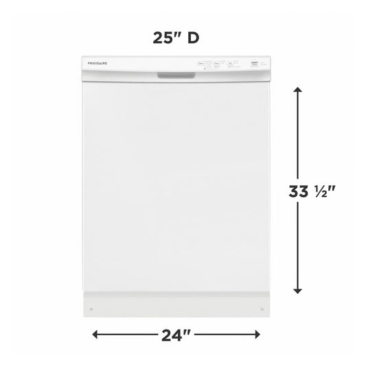 24 in Front Control Built-In Tall Tub Dishwasher in White with 4-cycles and DishSense Sensor Technology