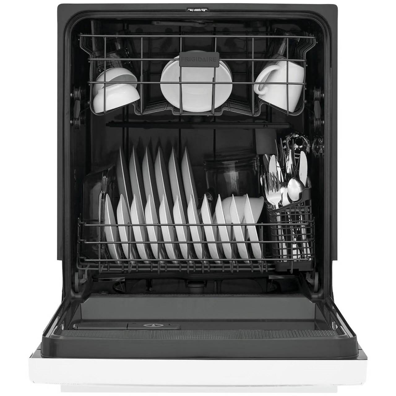 24 in Front Control Built-In Tall Tub Dishwasher in White with 4-cycles and DishSense Sensor Technology