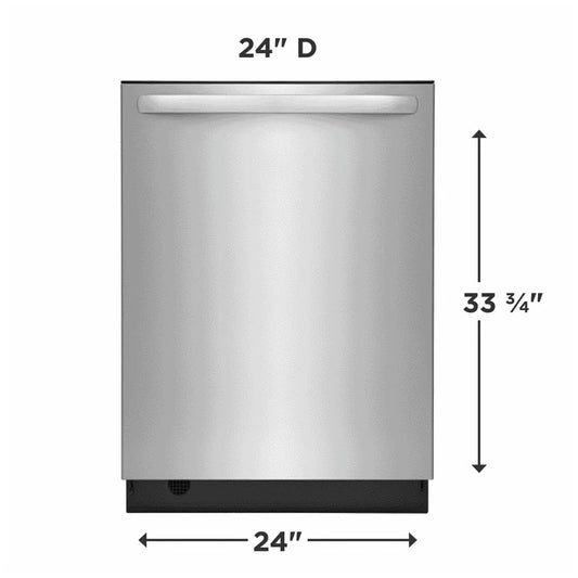 24 In. in. Top Control Built-In Tall Tub Dishwasher in Stainless Steel with 5-Cycles, 49 dBA