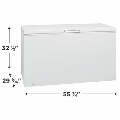 Congelador horizontal de 15 pies cúbicos listo para garaje con descongelación manual en color blanco con luz LED y control de temperatura ajustable