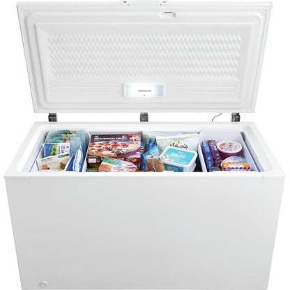 Congelador horizontal de 15 pies cúbicos listo para garaje con descongelación manual en color blanco con luz LED y control de temperatura ajustable
