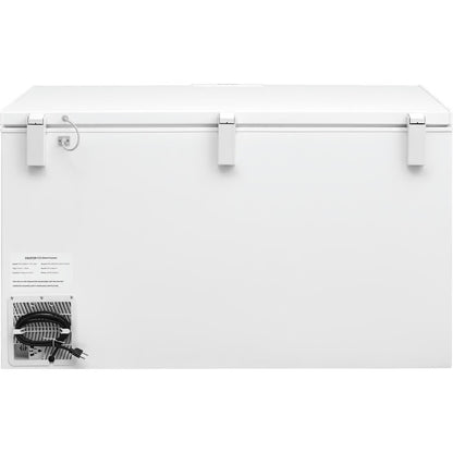 Congelador horizontal de 15 pies cúbicos listo para garaje con descongelación manual en color blanco con luz LED y control de temperatura ajustable