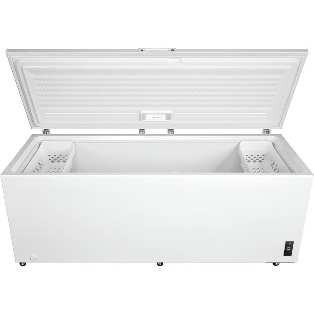 25 cu. ft. Garage Ready Manual Defrost Chest Freezer in White with LED Light and Adjustable Temperature Control