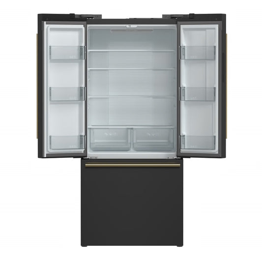 Espresso Gallipoli 30 in. French Door Black Refrigerator, 17.5 cu. ft. Capacity with Ice Maker