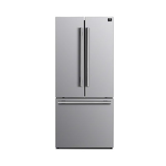30 in 17.5 cu ft French Door No Frost Refrigerator with Ice Marker in Stainless Steel