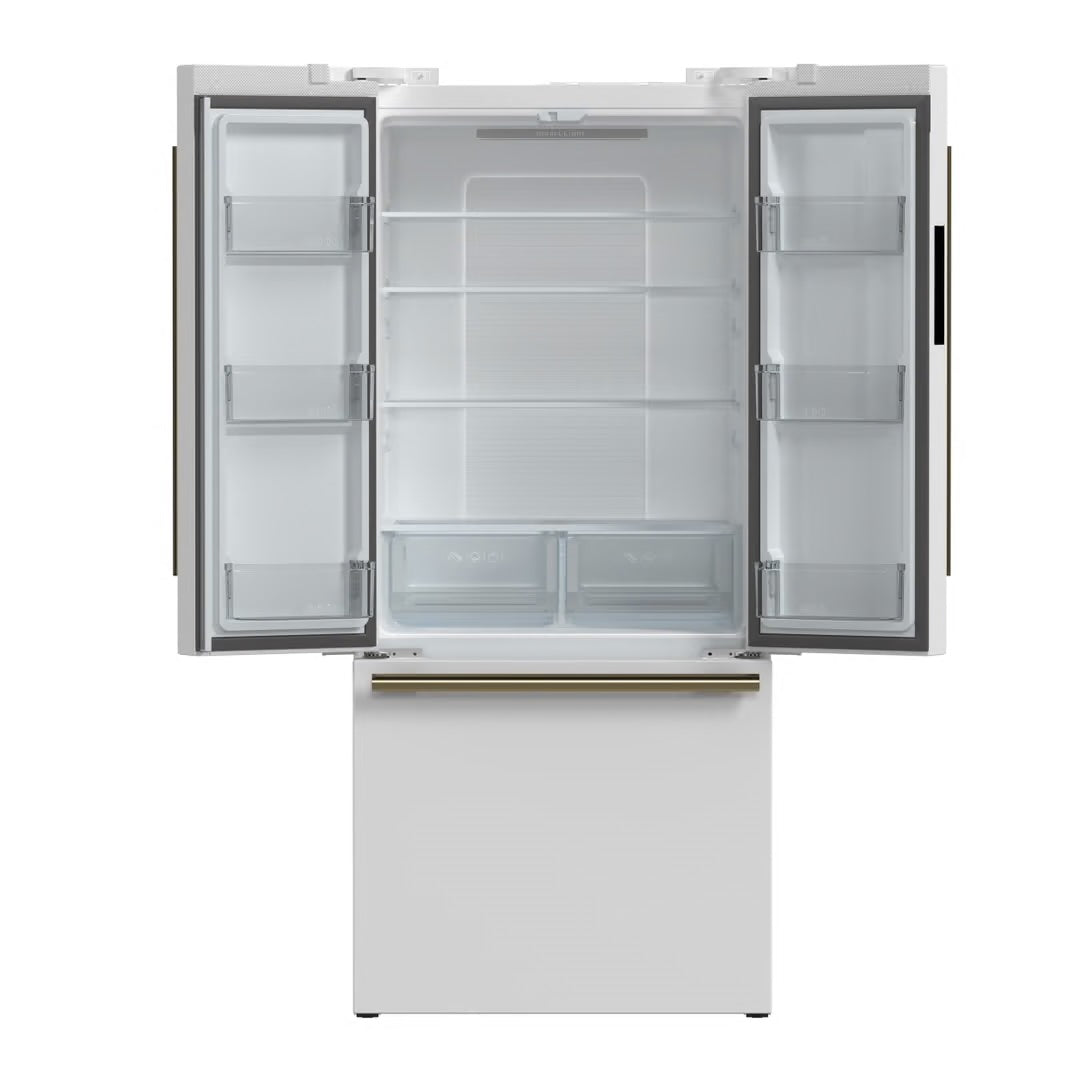 Espresso Gallipoli 30 in. French Door White Refrigerator, 17.5 cu. ft. Capacity with Ice Maker
