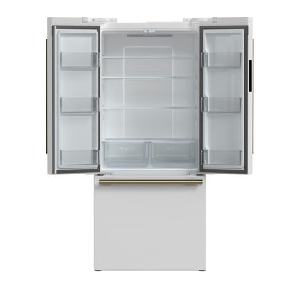Espresso Gallipoli 30 in. French Door White Refrigerator, 17.5 cu. ft. Capacity with Ice Maker