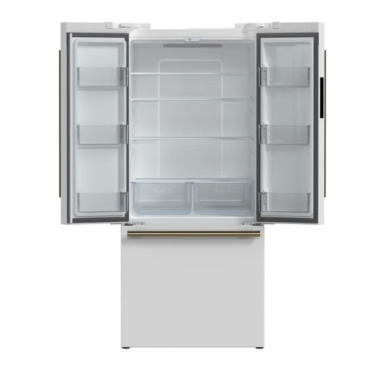 Espresso Gallipoli 30 in. French Door White Refrigerator, 17.5 cu. ft. Capacity with Ice Maker