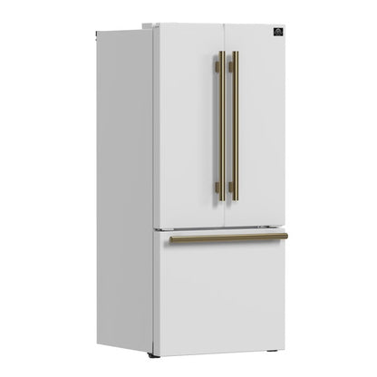 Espresso Gallipoli 30 in. French Door White Refrigerator, 17.5 cu. ft. Capacity with Ice Maker
