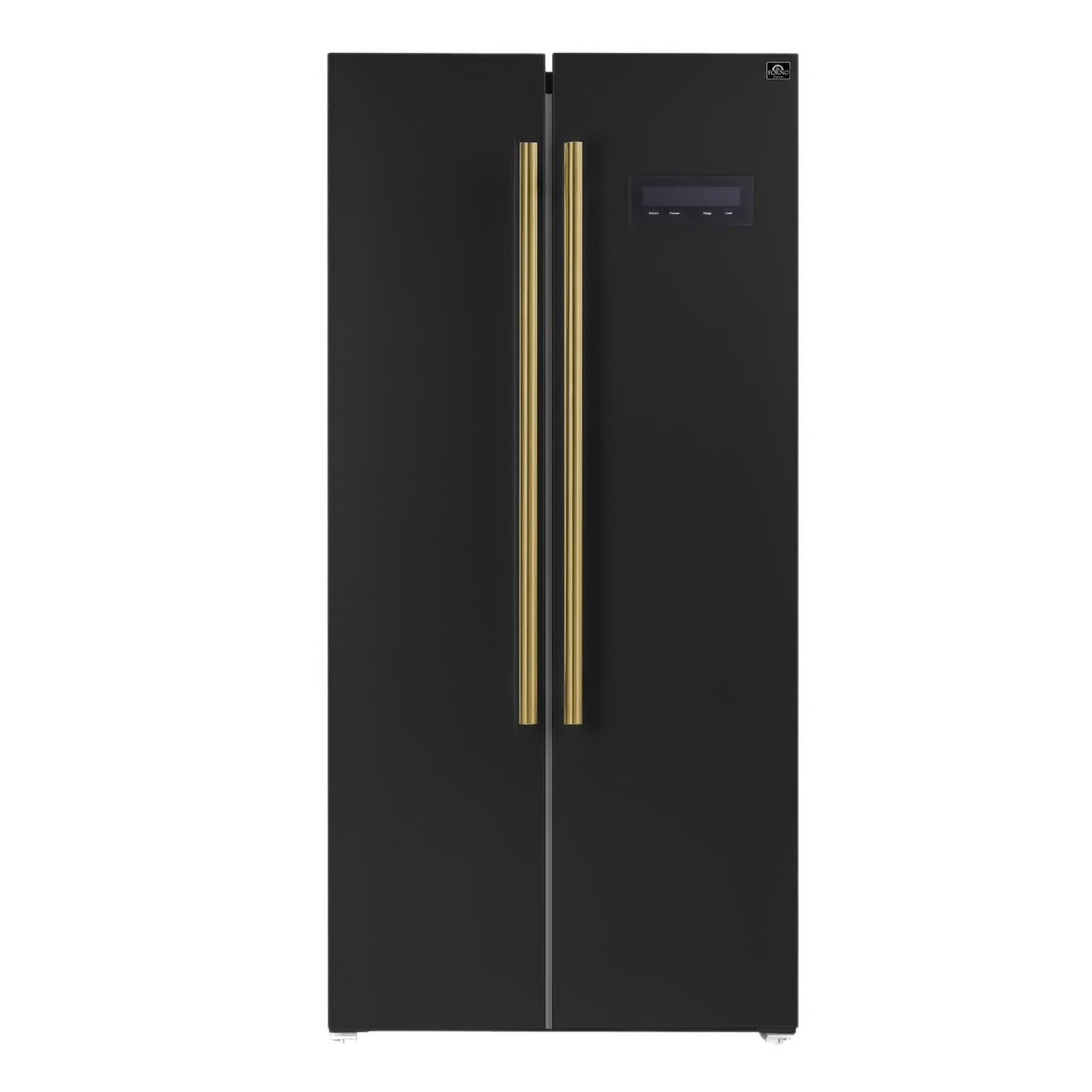 Salerno Espresso 33-inch Side-by-Side 15.6 Cu.Ft. Black Refrigerator - Black/Antique Brass