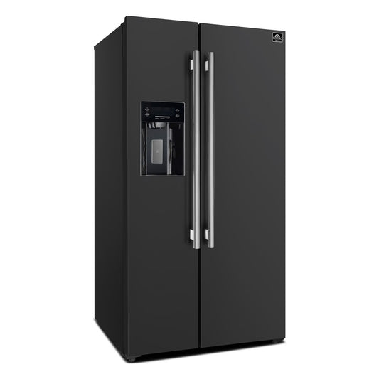 20 cu.ft Espresso Salerno 36 in. Side-by-Side Black Refrigerator