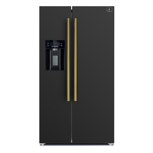 20 cu.ft Espresso Salerno 36 in. Side-by-Side Black Refrigerator