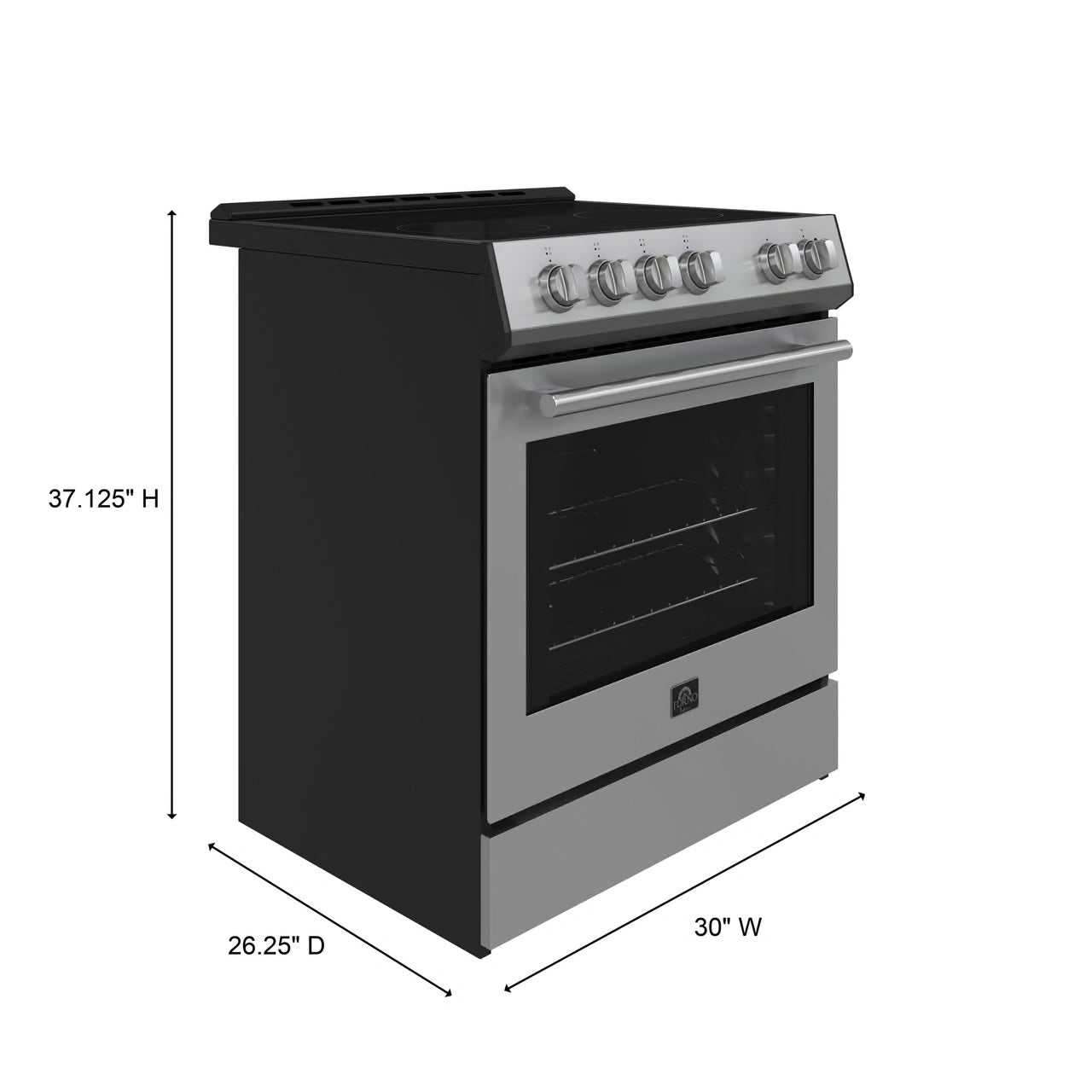 Leonardo Espresso 30 in. 4 Element 5.0 cu. ft Electric Range Convection Oven in Stainless-Steel