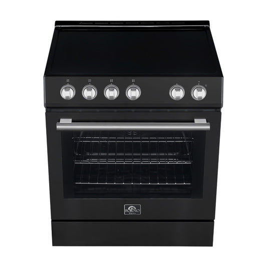 Leonardo Espresso 30 in. 4 Element 5.0 cu. ft Electric Range Convection Oven in Black