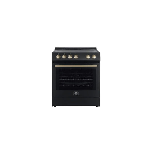 Leonardo Espresso 30 in. 4 Element 5.0 cu. ft Electric Range Convection Oven in Black