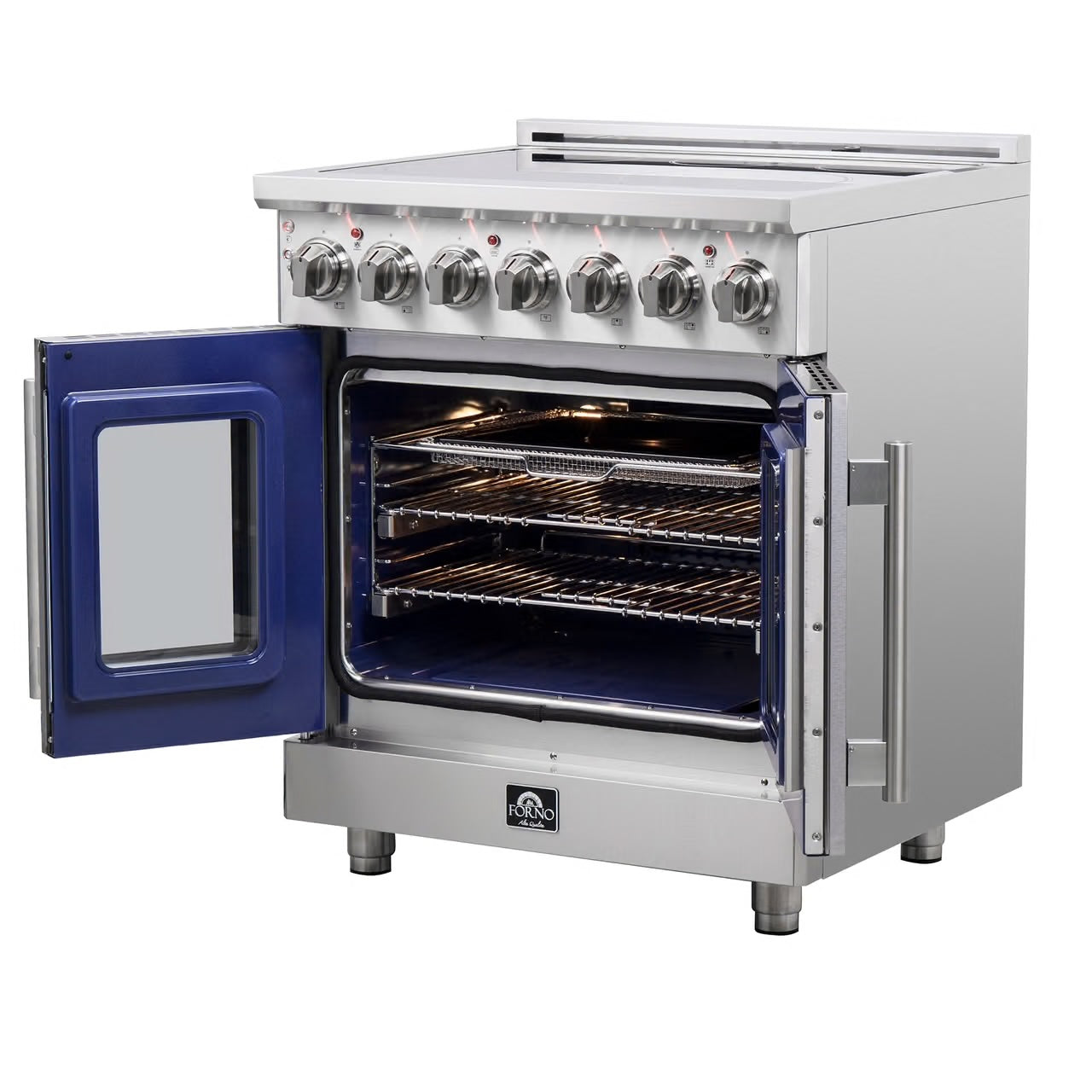 Massimo 30-Inch Freestanding French Door Electric Range, True Convection Oven