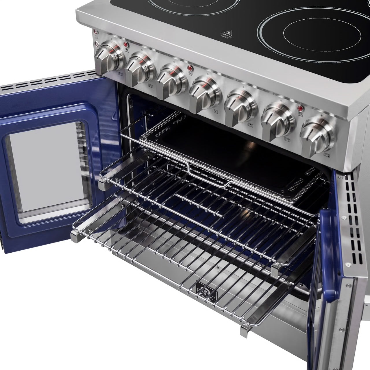 Massimo 30-Inch Freestanding French Door Electric Range, True Convection Oven