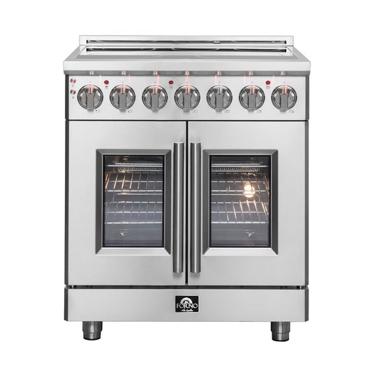 Massimo 30-Inch Freestanding French Door Electric Range, True Convection Oven