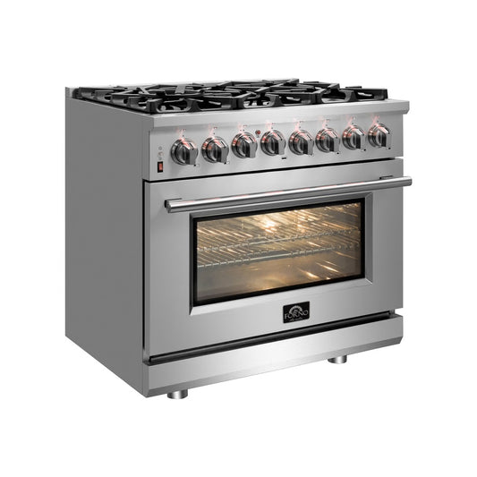Massimo 30-Inch Freestanding Dual Fuel Range, 4 Burners, Double Convection Ovens