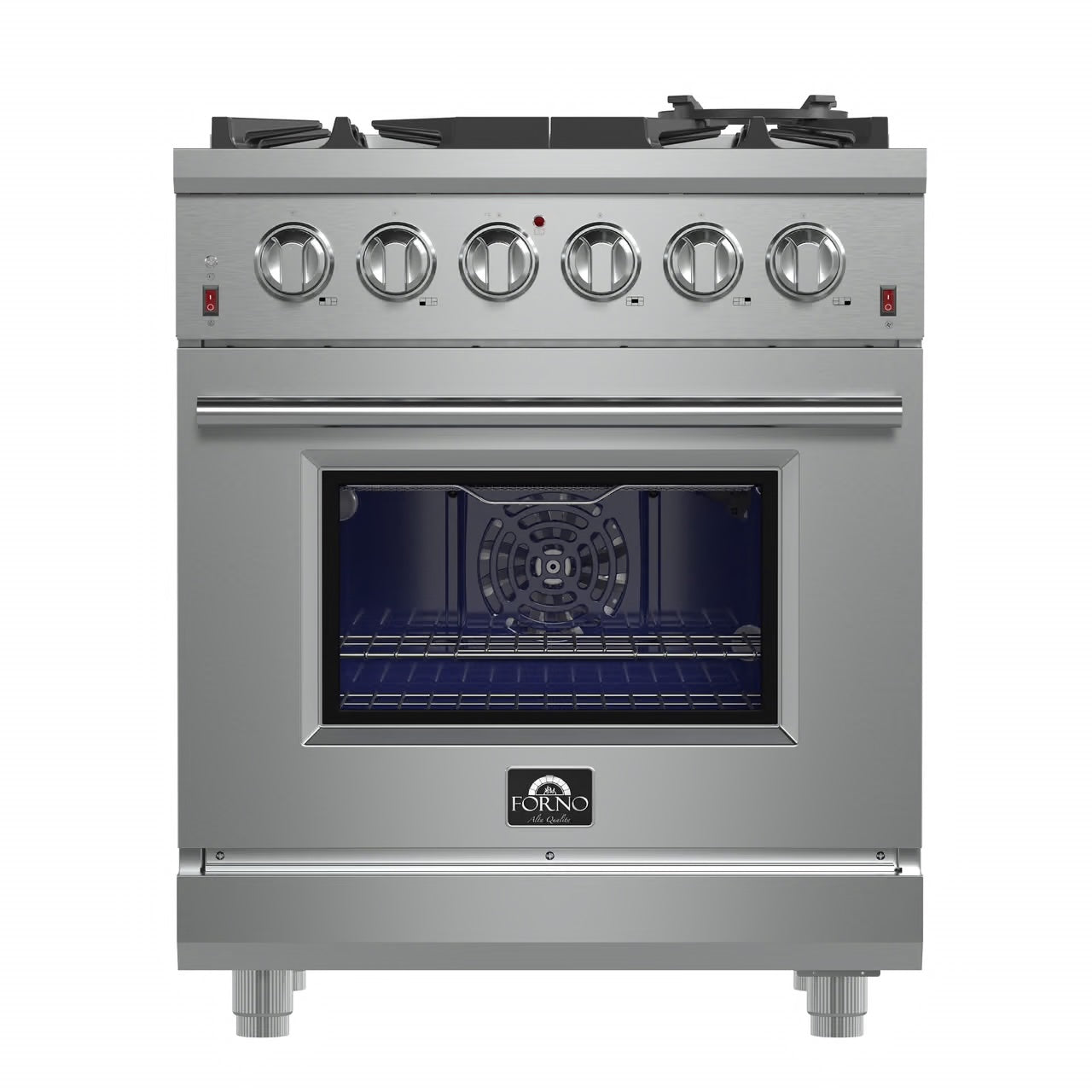 Massimo 30-Inch Freestanding Gas Range, 4 Burners, True Convection Oven