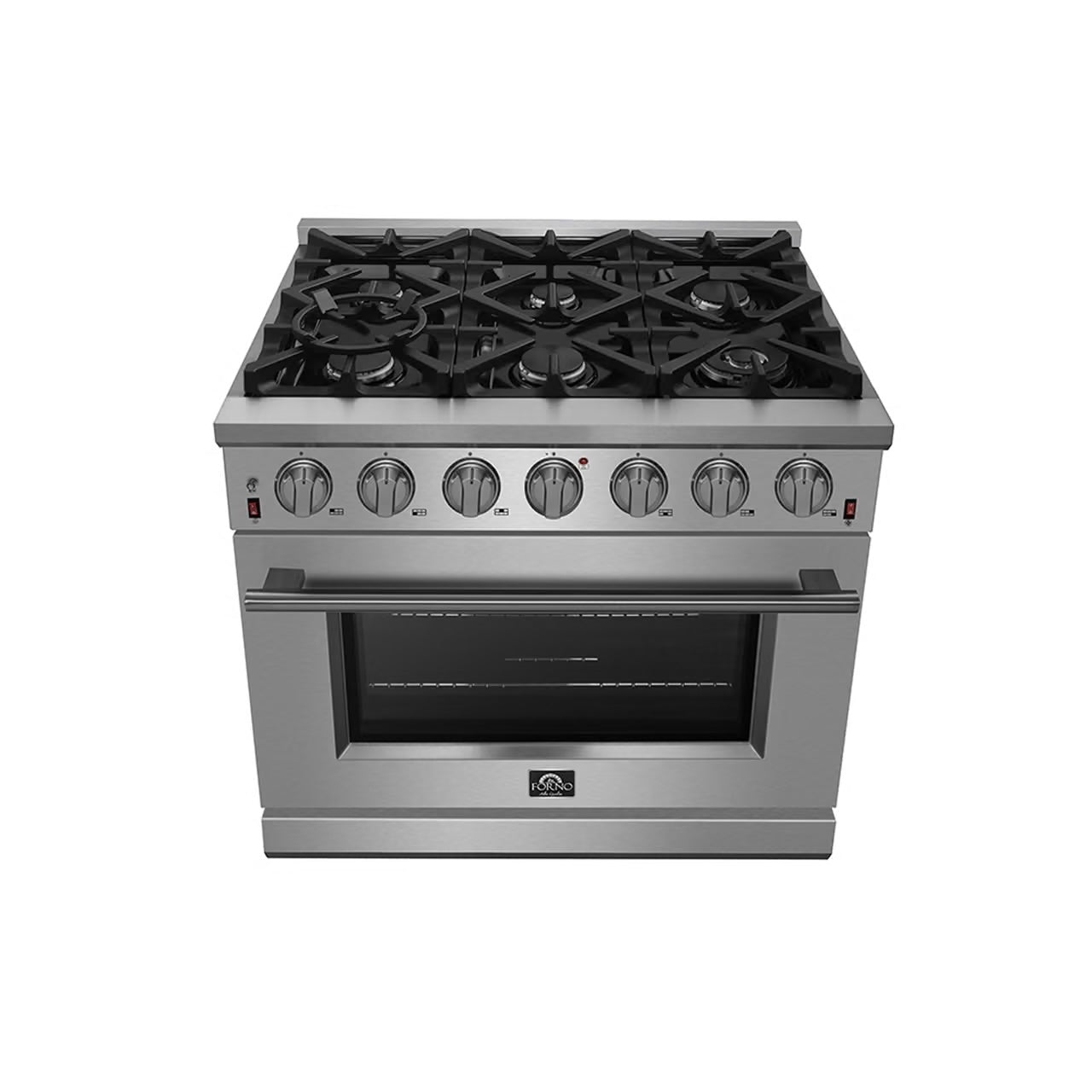 Massimo 36-Inch Freestanding Gas Range, 6 Sealed Burners, Convection Oven, Energy Efficient