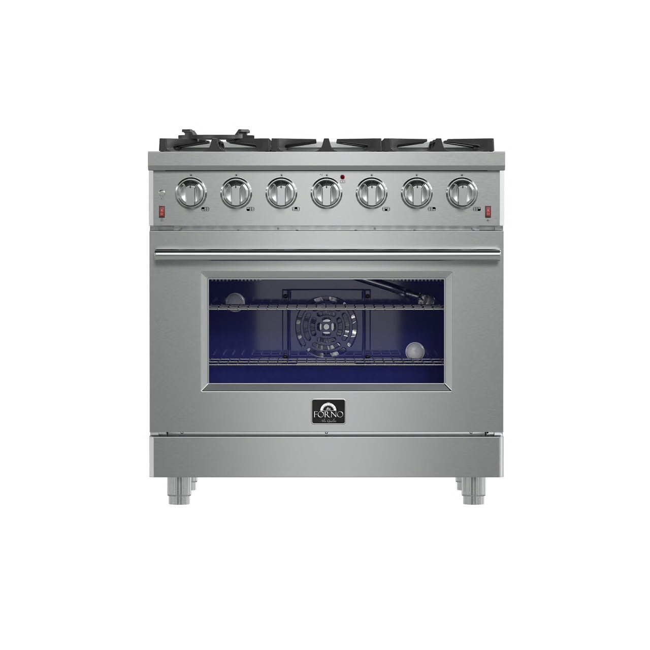 Massimo 36-Inch Freestanding Gas Range, 6 Sealed Burners, Convection Oven, Energy Efficient