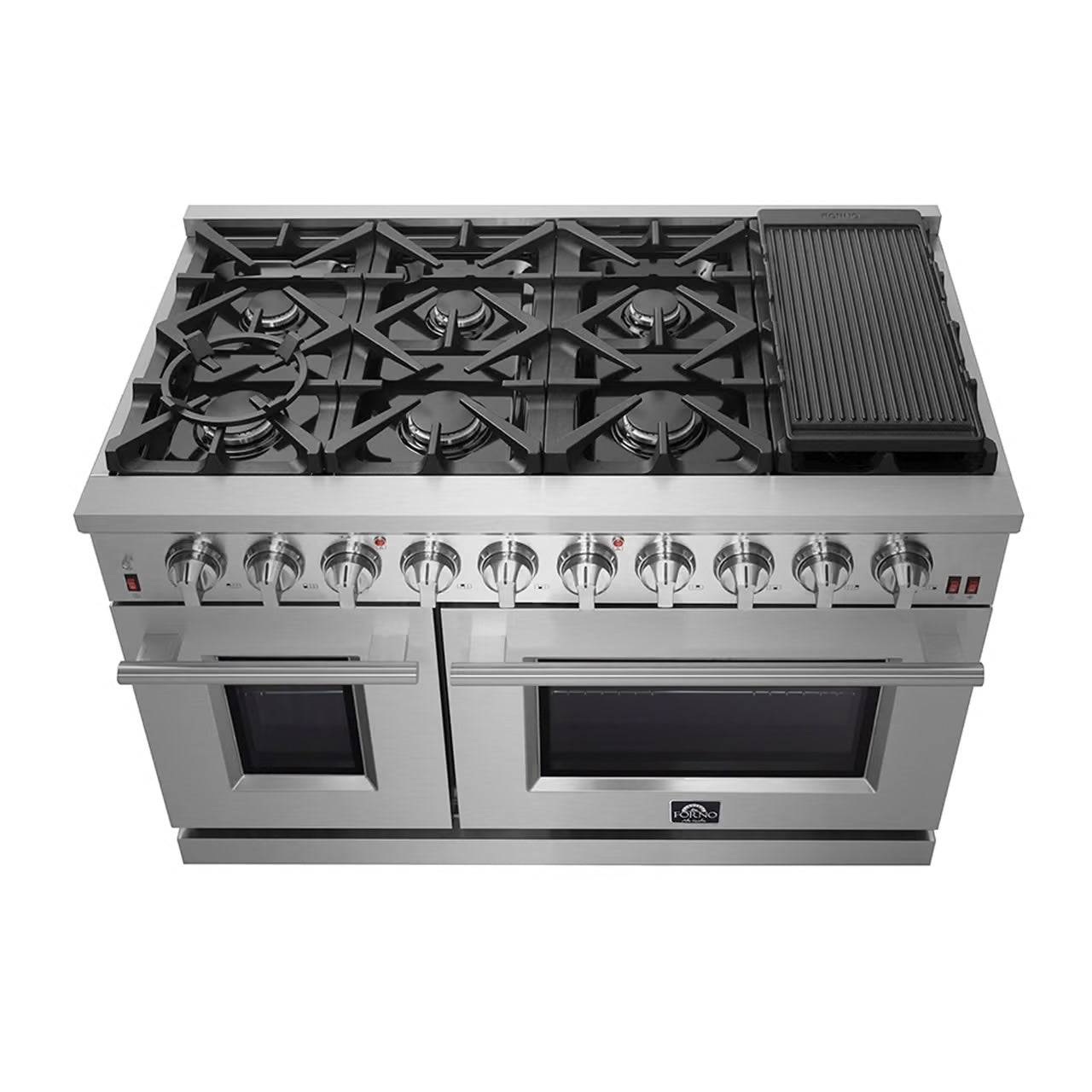Massimo 48-Inch Freestanding Gas Range, 8 Burners, True Convection Oven