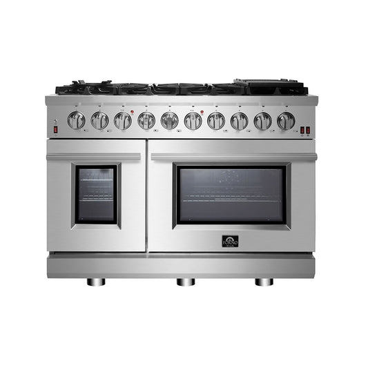 Massimo 48-Inch Freestanding Gas Range, 8 Burners, True Convection Oven
