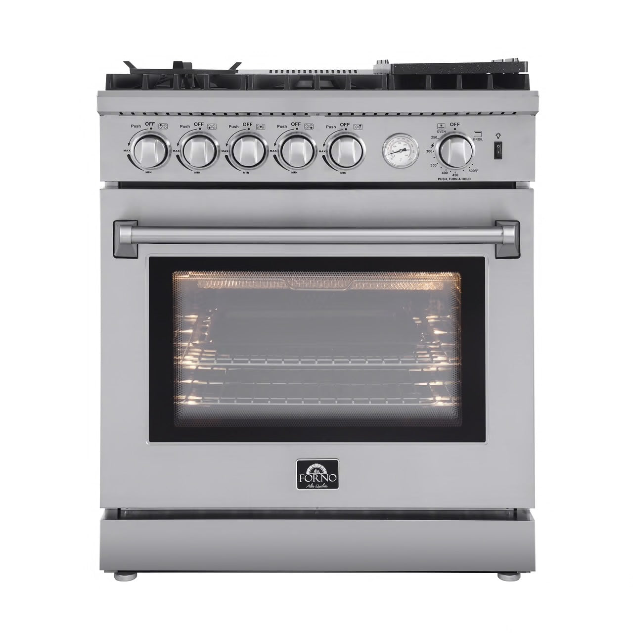 Lazio 30-Inch Freestanding Gas Range, 4 Burners, Convection Oven, Energy Efficient