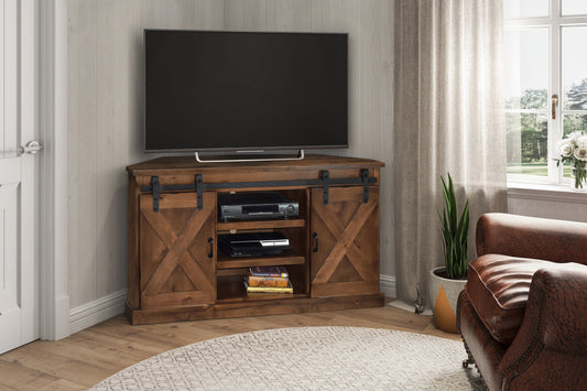 Farmhouse 56" Corner TV Stand - Aged Whiskey