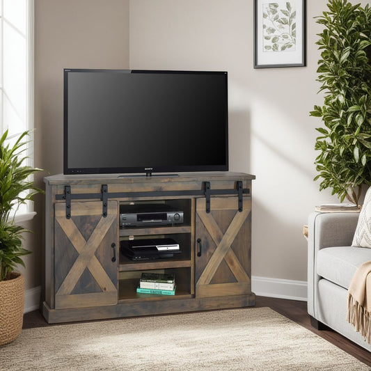 Farmhouse 56" Corner TV Stand - Barnwood