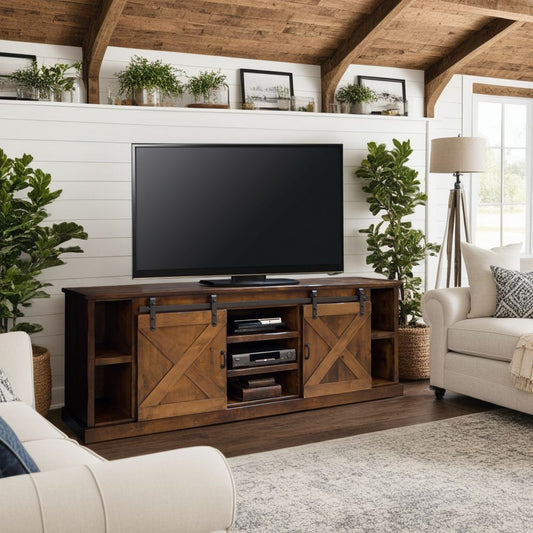Farmhouse 85" TV Stand - Aged Whiskey