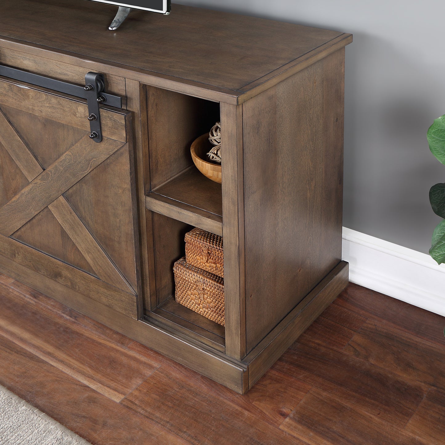 Farmhouse 85" TV Stand - Barnwood