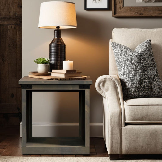 Farmhouse End Table - Barnwood