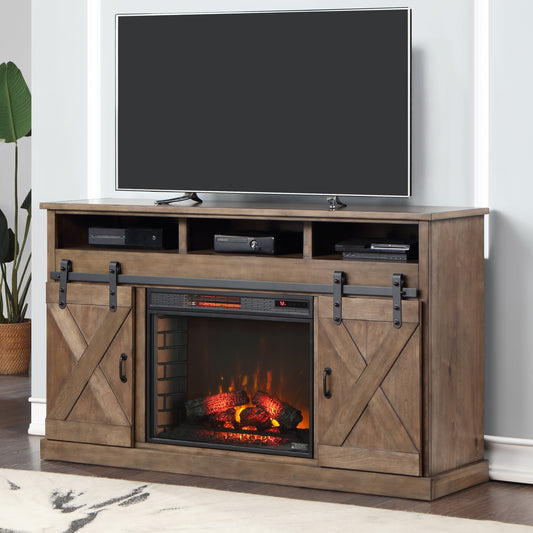 Farmhouse 66" Fireplace TV Stand - Barnwood