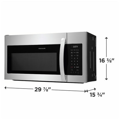 Microondas de 1.8 pies cúbicos sobre la estufa en acero inoxidable