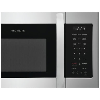 Microondas de 1.8 pies cúbicos sobre la estufa en acero inoxidable