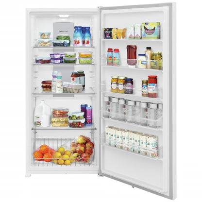 Refrigerador sin congelador de 20 pies cúbicos listo para garaje en color blanco con alarma de temperatura y puerta con cierre automático, ENERGY STAR