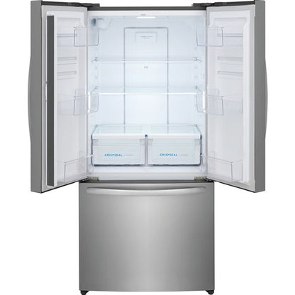 Refrigerador de puerta francesa de 31.5 pulgadas y 18 pies cúbicos con profundidad de mostrador y aspecto de acero inoxidable resistente a las huellas dactilares