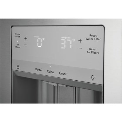Refrigerador de 28 pies cúbicos con puerta francesa y profundidad estándar en acero inoxidable, certificación ENERGY STAR