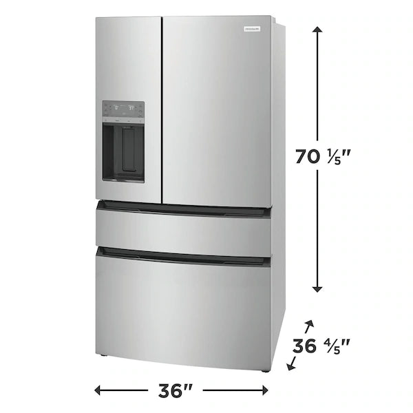 Refrigerador de 26 pies cúbicos con puerta francesa, 4 puertas y profundidad estándar