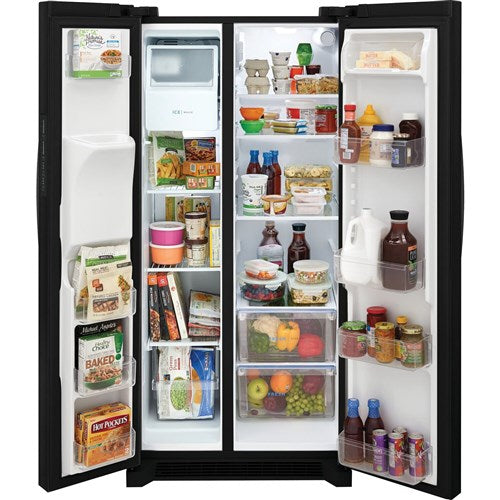 22.3 cu. ft. Standard Depth Side by Side Refrigerator in Black