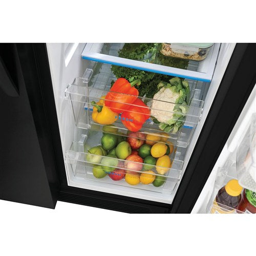 22.3 cu. ft. Standard Depth Side by Side Refrigerator in Black