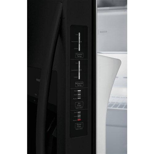 22.3 cu. ft. Standard Depth Side by Side Refrigerator in Black