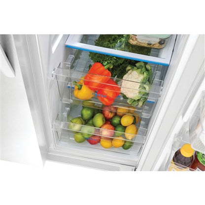 Refrigerador de dos puertas verticales de profundidad estándar de 22.3 pies cúbicos en color blanco