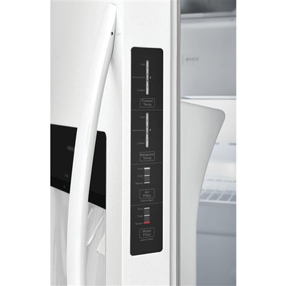 Refrigerador de dos puertas verticales de profundidad estándar de 22.3 pies cúbicos en color blanco